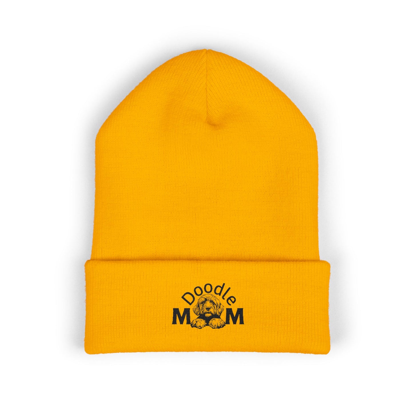 Doodle Mom Embroidered Cuffed Beanie — Cozy Dog Mom Winter Hat