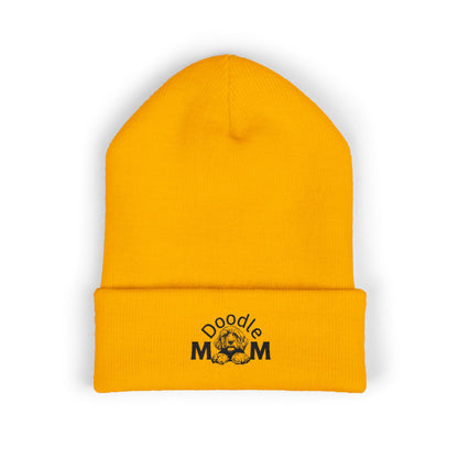 Doodle Mom Embroidered Cuffed Beanie — Cozy Dog Mom Winter Hat