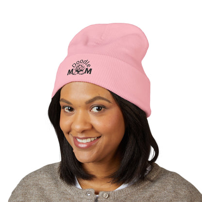 Doodle Mom Embroidered Cuffed Beanie — Cozy Dog Mom Winter Hat
