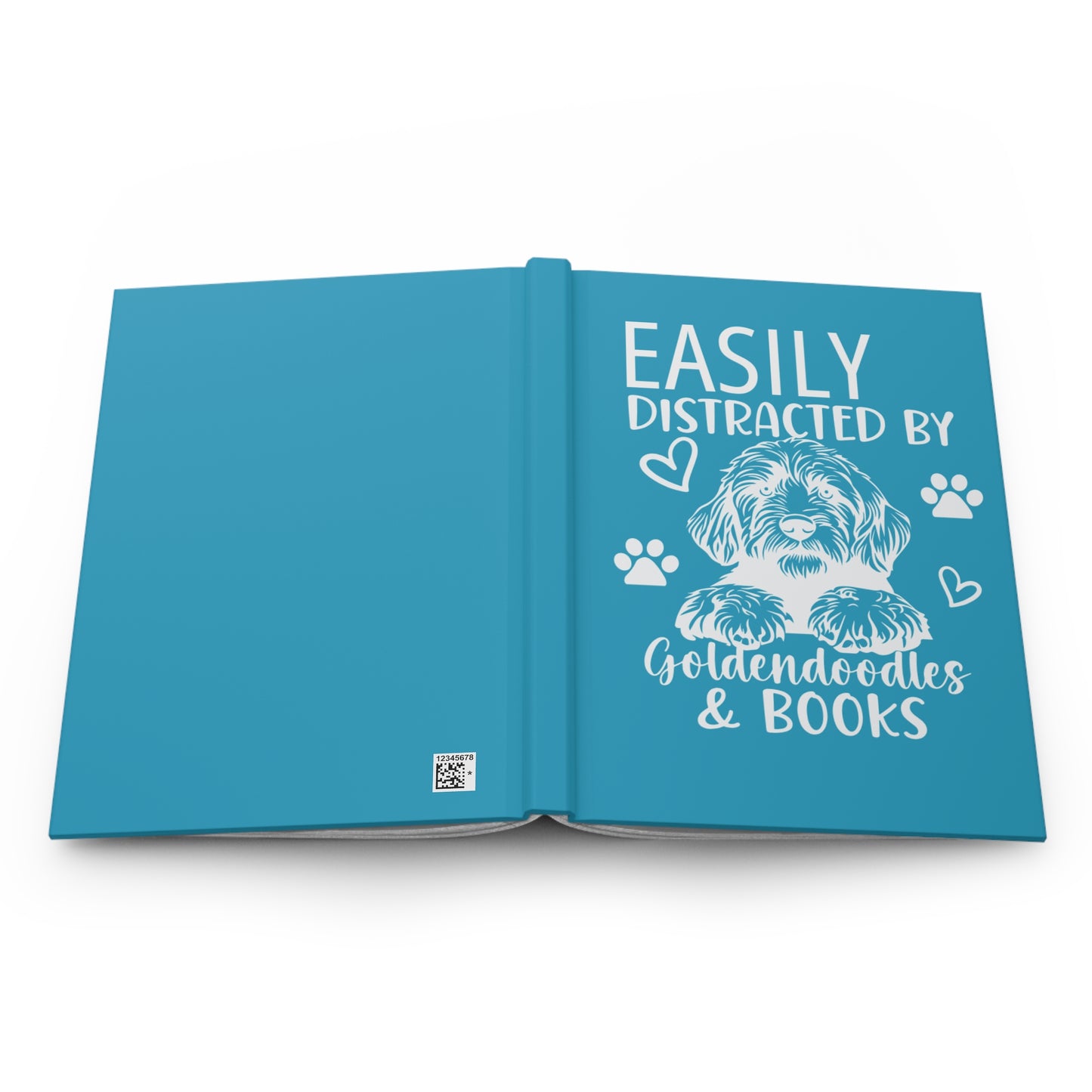 Easily Distracted by Goldendoodles & Books Hardcover Journal