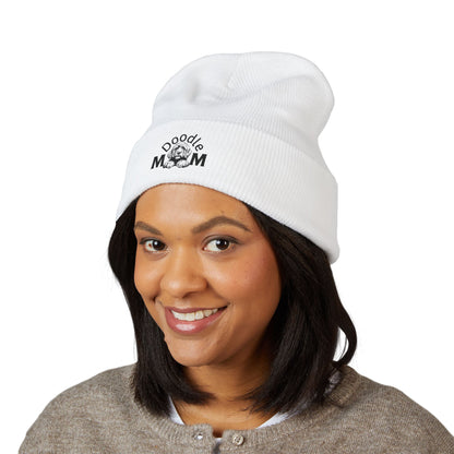 Doodle Mom Embroidered Cuffed Beanie — Cozy Dog Mom Winter Hat