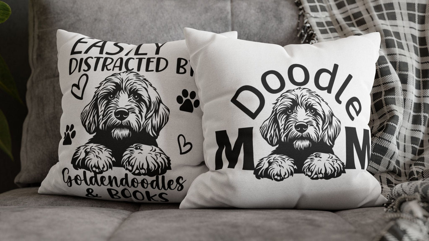 Doodle Mom Pillowcase — Cute Goldendoodle Dog Mom Decorative Throw Pillow