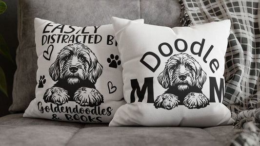 Doodle Mom Pillowcase — Cute Goldendoodle Dog Mom Decorative Throw Pillow