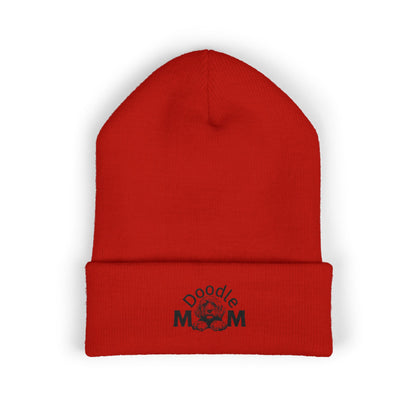 Doodle Mom Embroidered Cuffed Beanie — Cozy Dog Mom Winter Hat