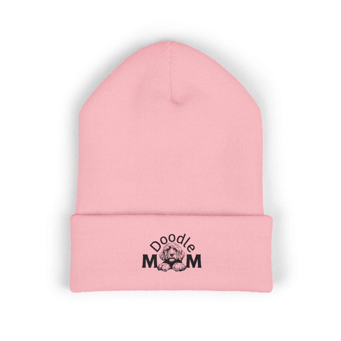 Doodle Mom Embroidered Cuffed Beanie — Cozy Dog Mom Winter Hat