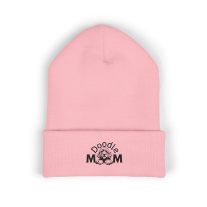 Doodle Mom Embroidered Cuffed Beanie — Cozy Dog Mom Winter Hat