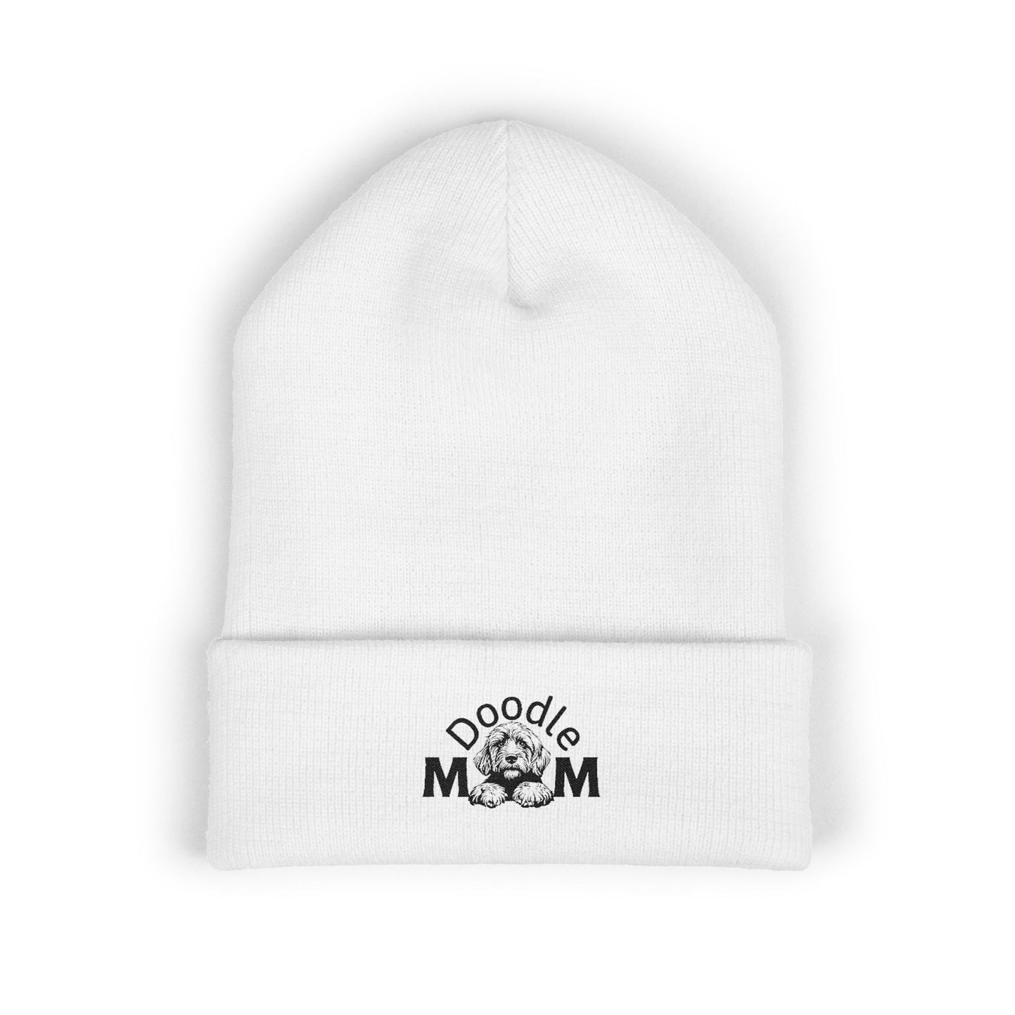 Doodle Mom Embroidered Cuffed Beanie — Cozy Dog Mom Winter Hat
