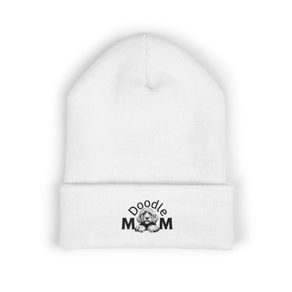 Doodle Mom Embroidered Cuffed Beanie — Cozy Dog Mom Winter Hat